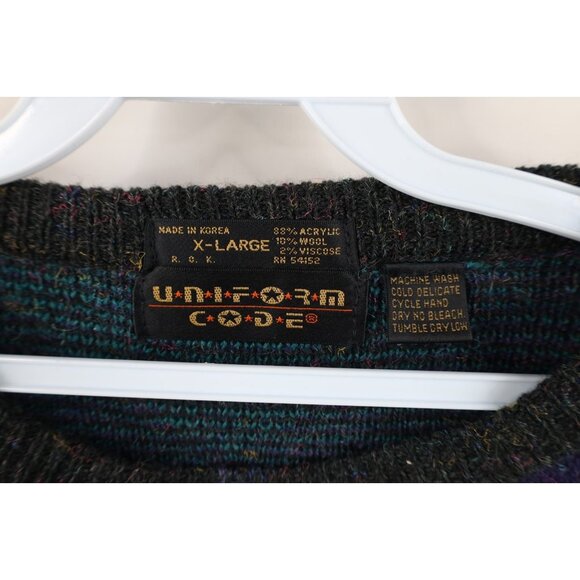 Vintage 90s Coogi Style Mens XL Ed Bassmaster Geometric Wool Blend Knit Sweater - Picture 7 of 13